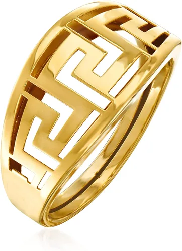 Vista 3 de Ross-Simons Italian 14kt Yellow Gold Greek Key Ring