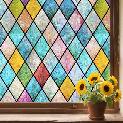 WPCTEV Película 3D para ventana, sin pegamento, privacidad para calcomanías de vidrio, adherencia estática, control de calor, anti UV, sin adhesivo,