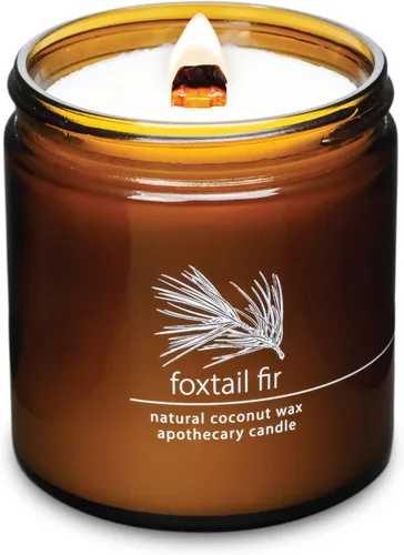 Vista 29 de Vela de mecha de madera agrietada Hemlock Park hecha a mano con cera de coco natural (grande de 16 oz, ámbar)