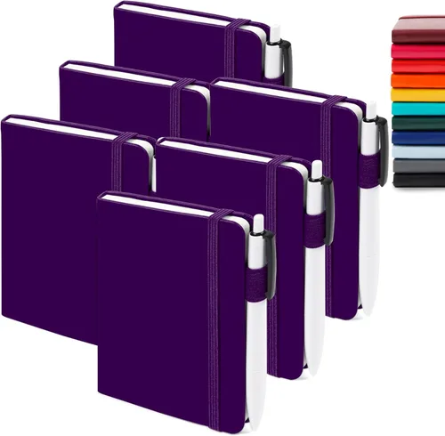 Vista 20 de Feela - Paquete de 6 cuadernos pequeños de bolsillo a granel, mini cuadernos de notas memo kawaii de tapa dura con líneas universitarias y soporte