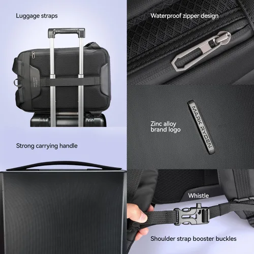 Vista 6 de Mochila de carcasa dura MARK RYDEN, Negro, Casual