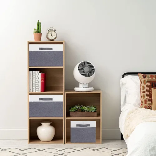 Vista 15 de GhvyenntteS Contenedores de almacenamiento extra grandes con tapas, cajas de almacenamiento plegables de tela con tapas y asas, cestas