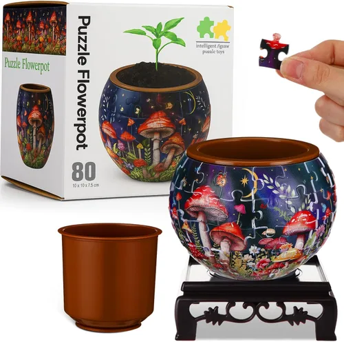 Vista 13 de Silipull Jarrón de Rompecabezas 3D Jarrón de Flores de Rompecabezas 3D Elaborado con 160 Piezas de Plástico Curvas Regalo de Inauguración DIY