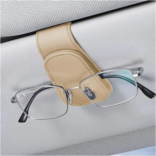 Vista 16 de zipelo Soporte para gafas de sol para visera solar de automóvil, 2 piezas de gancho magnético de cuero para gafas, clip de montaje para gafas de sol