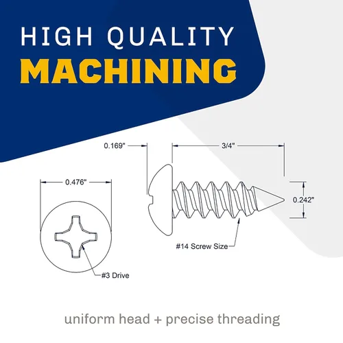 Vista 3 de Tornillos de acero inoxidable, cabeza negra, acabado oxidado (paquete de 4)
