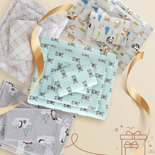 Vista 7 de True North by Sleep Philosophy Cozy Flannel Warm 100% Cotton Sheet - Novelty Print Animals Stars Cute Ultra Soft Cold Weather Bedding Set, Full
