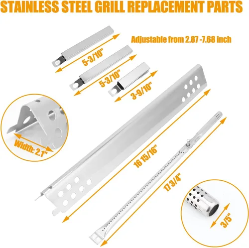 Vista 4 de BBQ-PLUS Piezas de repuesto para parrillas de gas Charbroil Performance de 2 quemadores 463673519 463673019 463625217 463673017 G470-0002-W1