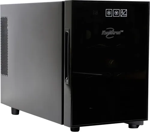 Vista 3 de Koolatron Enfriador de vino para 6 botellas, negro, nevera termoeléctrica de vino, 0.65 pies cúbicos (16L), bodega independiente, almacenamiento