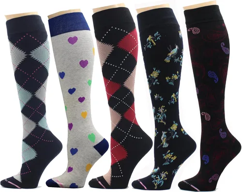 Vista 13 de Dr. Motion - 5 pares de calcetines de compresión terapéutica graduada de 8-15 mmHg para rodillas de mujer