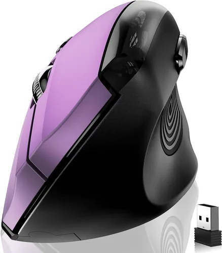 memzuoix Ratón inalámbrico ergonómico, 2.4G óptico inalámbrico, 800/1200/1600 DPI, mouse vertical para computadora portátil, Mac, PC, escritorio