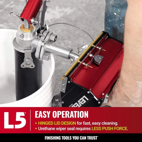 Vista 5 de Caja de acabado plano MEGA de 10 pulgadas + asa, LEVEL5 Grado profesional Alta capacidad Gyprock Pladur Wallboard Sheetrock Mud 4-568