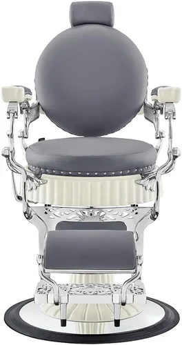 Vista 11 de Dir Silla de peluquero hidráulica resistente, sillas diseñadas antiguas de la barbería Mikado, negro