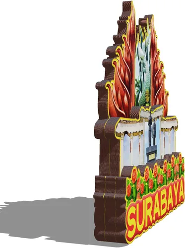 Vista 2 de Surabaya Indonesia - Imán de madera 3D para nevera, recuerdos coleccionables, decoración hecha a mano para manualidades