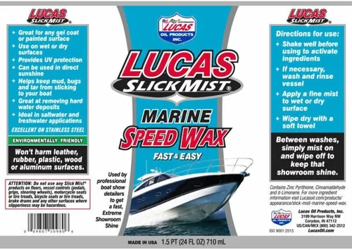 Vista 3 de Lucas Oil 10980 Slick Mist Cera Marina de Velocidad, 24 oz