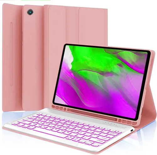 Vista 21 de Funda con teclado para Samsung Galaxy Tab A11 Plus / A9 Plus de 11 pulgadas, con retroiluminación Bluetooth A9+ con soporte para bolígrafo S