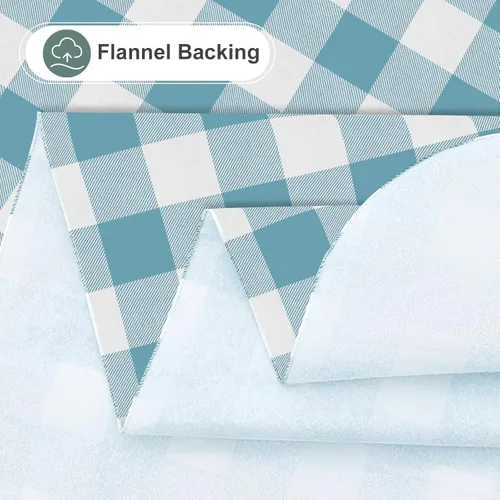 Vista 4 de misaya Mantel cuadrado de vinilo impermeable, mantel con parte trasera de franela de búfalo, mantel de plástico lavable para cena, cocina