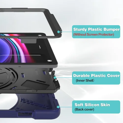 Vista 6 de ProCase Funda resistente para Galaxy Tab S10 2024/Tab S9 FE/ S9 / S8 / S7 de 11 pulgadas para exteriores con soporte para bolígrafo S, funda marino