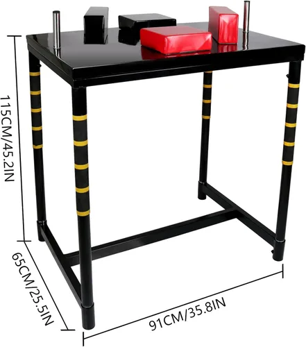 Vista 3 de INNOLIFE Mesa de batalla profesional de lucha con brazo con correa de muñeca, mesa de entrenamiento de competición para gimnasio en casa