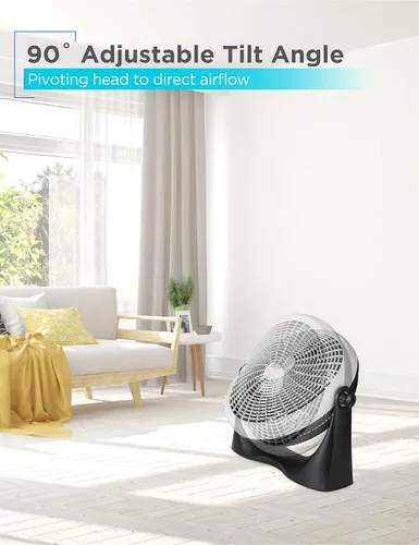 Vista 2 de BLACK+DECKER Ventilador de piso de alta velocidad, ventilador independiente de 15.6 pulgadas de diámetro, 5 aspas de plástico, 3 velocidades, ajuste
