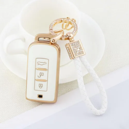 Vista 7 de PIFOOG Funda para llavero Mitsubishi, accesorios Outlander Lancer Mirage, carcasa protectora para llaves de coche, cubierta completa, llavero