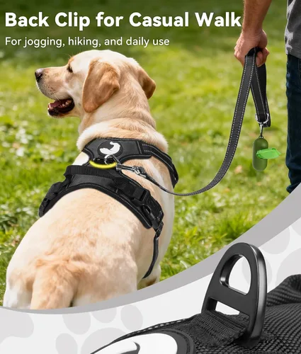 Vista 4 de Joytale Arnés sin tirones para perros pequeños, chaleco reflectante para mascotas con clip frontal, arnés acolchado suave ajustable con asa de fácil