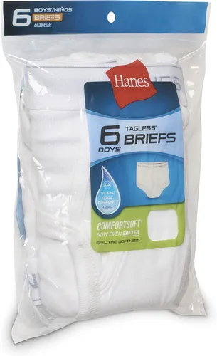 Vista 5 de Hanes Boys Underwear Hanes Boys White Briefs 100 Cotton Underwear for Boys No Ride-Up Boys Briefs 6-Pack