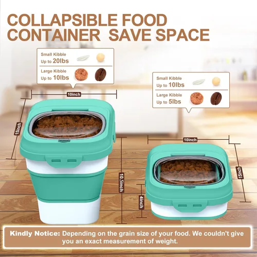 Vista 2 de TIOVERY Contenedor de Almacenamiento de Comida para Perros, Contenedores Plegables de Comida para Perros y Gatos de 10lb a 13lb con Tapa Abatible