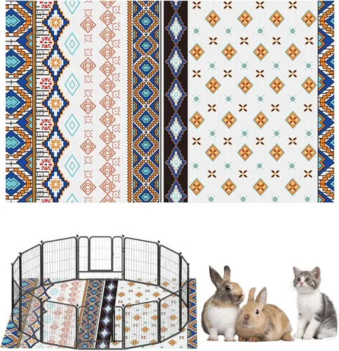 Vista 23 de BNOSDM 79" X 55" Forro de Jaula Grande para Conejos Lavable Reutilizable Alfombra de Suelo para Conejos Antideslizante para Conejos, Alfombra