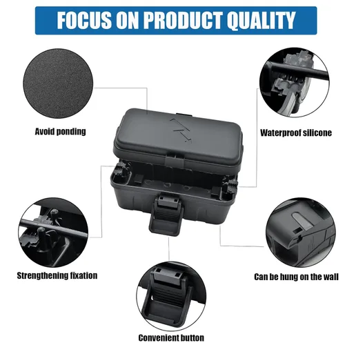 Vista 3 de 1 caja de conexión eléctrica resistente a la intemperie, caja eléctrica para exteriores, cubiertas de cable de extensión resistentes a