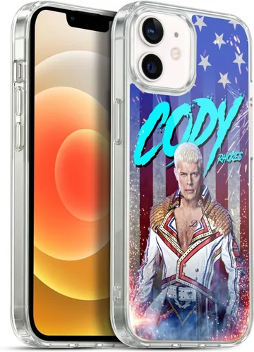 Vista 75 de Head Case Designs Funda de gel suave con licencia oficial de la WWE American Nightmare Flag Cody Rhodes Graphics compatible con Apple iPhone 7