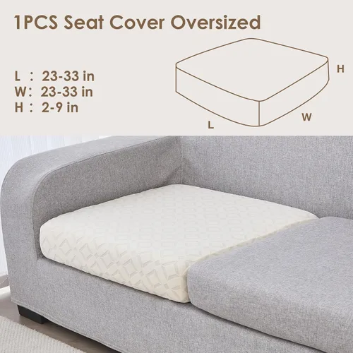 Vista 6 de Genina Fundas de cojín para sofá impermeables, fundas elásticas para sofá seccional, funda de cojín lavable, antideslizante, con parte inferior