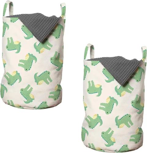 Vista 79 de Lunarable Bolsa de lavandería de tren, patrón de dibujos animados de locomotora dibujada digital con rieles de ferrocarril, cesta con asas, cierre