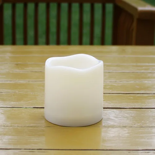 Vista 3 de Juego de 2 velas LED sin llama, impermeables, funcionan con pilas, con control remoto, de plástico, decorativas, para decoración del hogar, jardín
