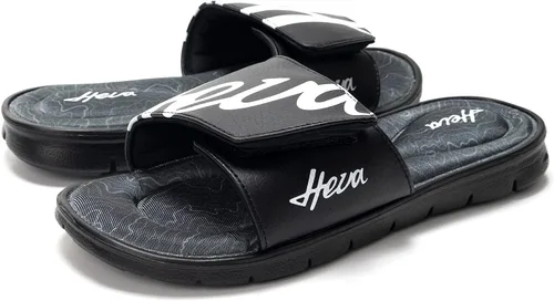 Vista 10 de FUNKYMONKEY Sandalias de espuma viscoelástica para hombre, sandalias deslizantes ajustables con correa gráfica para exteriores