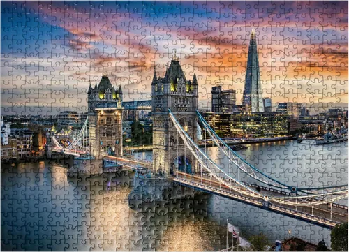 Vista 8 de MyPuzzle Tower Bridge and Skyline of London, Gran Bretaña, rompecabezas prémium de 100 piezas para adultos