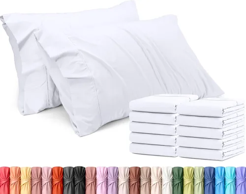 Vista 65 de Utopia Bedding - Juego de 4 fundas de almohada tamaño estándar, con cierre de sobre, tela de microfibra cepillada suave, resistentes al encogimiento