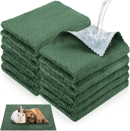 Vista 10 de Vitalcozy 10 piezas de forro lavable para jaula de conejillo de indias, ropa de cama para ratas para cobayas, control absorbente, almohadillas
