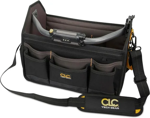 Vista 5 de Custom Leathercraft L234 15-Inch 22 Pocket Tech Gear Light Handle Open Top Tool Carrier