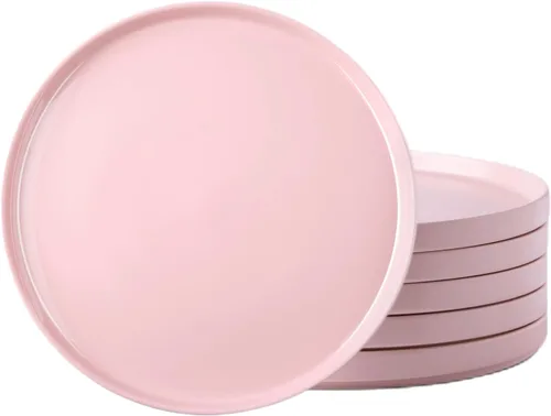 Vista 10 de Juego de Platos de Cerámica AmorArc de 6, 8.0 Pulgadas con Esmalte Mate para Cocina, Postre, Ensalada, Aperitivo, Platos Pequeños para Cena, Apto