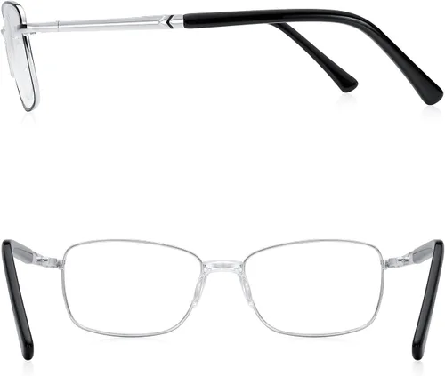 Vista 3 de RB. Pilot - Lentes de lectura para mujer, bloqueo de luz azul, lentes de computadora con bisagra de resorte, marco de metal, patas de acetato