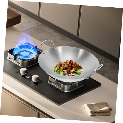 Vista 6 de Tofficu Wok - Sartén de acero inoxidable con asa