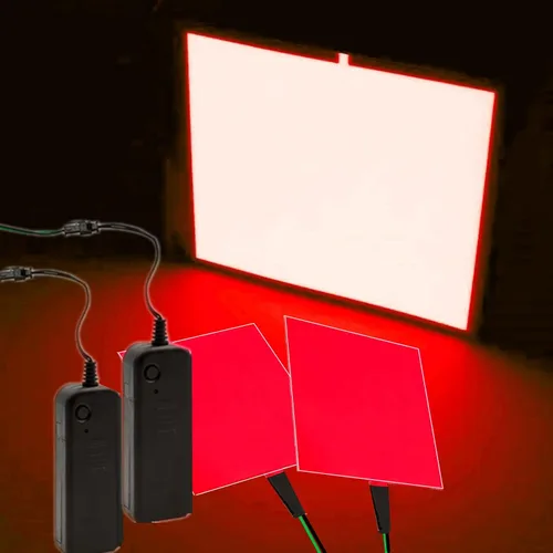 Vista 8 de El Panel de luz – 2 piezas 3.9 x 3.9 in DIY Electroluminiscente Cuttable Máscara Iluminación de Ojos DIY Cosplay Fiesta Decoración Rojo