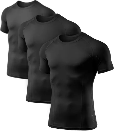 ATHLIO Paquete de 1 o 3 camisetas de compresión de manga corta para hombre, camisetas deportivas de capa base, camiseta de entrenamiento atlético