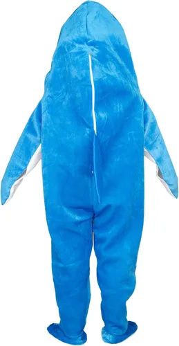 Vista 5 de Superstar Singer Halftime Show Left Shark Dancing Mascot Blue Zip Up Mono Adulto Halloween Cosplay
