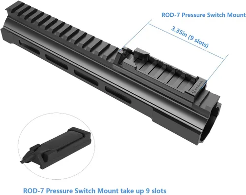 Vista 8 de OLIGHT Odin 2000 lúmenes linterna táctica recargable montada en riel Picatinny con interruptor de presión remoto, distancia del haz de 300 metros