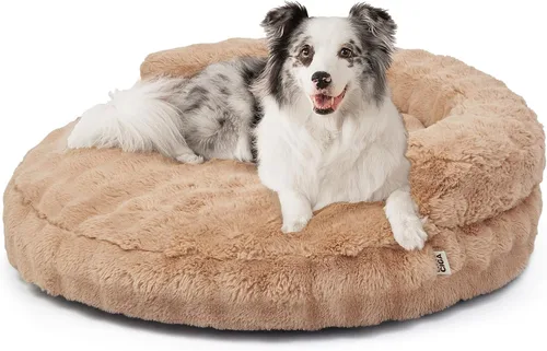 Vista 29 de EHEYCIGA Sofá cama suave para gatos de interior, cama extra pequeña esponjosa para perros con funda extraíble lavable, sofá para mascotas, Negro