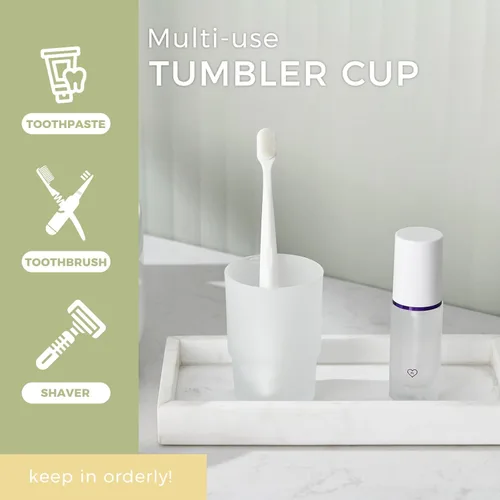 Vista 5 de Vaso de vidrio, vaso de enjuague de baño esmerilado, vaso de repuesto para soporte de cepillo de dientes Aomasi