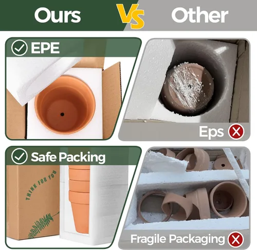 Vista 6 de T4U Macetas de terracota para plantas de 2 pulgadas, mini macetas de arcilla para suculentas, paquete de 36