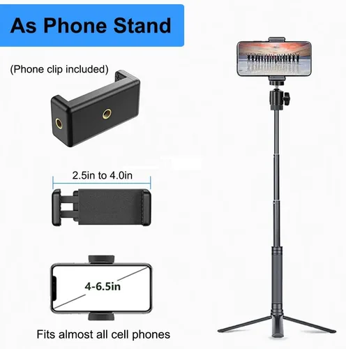 Vista 4 de JCWINY Soporte de cámara web de 30 pulgadas de alto, trípode extensible para cámara web de escritorio, trípode para cámara web de aluminio, soporte