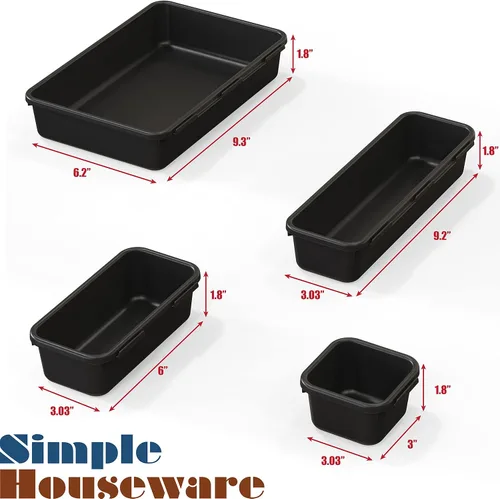 Vista 5 de Simple Houseware Organizador de cajones de escritorio entrelazados, 10 paquetes, color negro